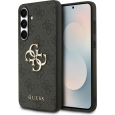 Guess PU 4G Metal Logo Zadní Kryt pro Samsung Galaxy S25 FE šedý