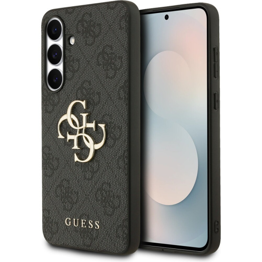 Guess PU 4G Metal Logo Zadní Kryt pro Samsung Galaxy S25 FE šedý
