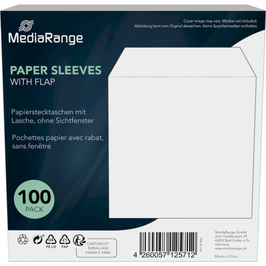 MediaRange obálka papír s klopou bez okénka 100ks