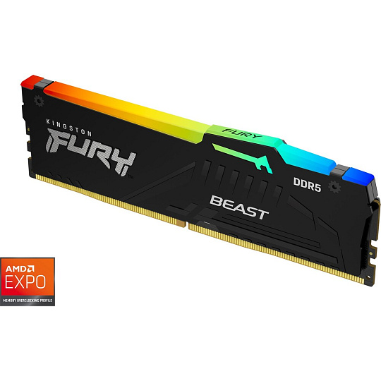 Kingston FURY Beast Black RGB DDR5 8GB 6000MT/s CL36 DIMM (1x8GB) EXPO/XMP