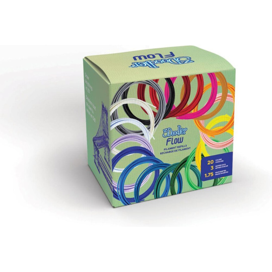 3Doodler Flow Box Premium 20 PLA barev pro 3D pera - univerzál