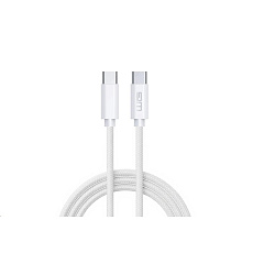 WG - Datový kabel Type-C (male) na Type-C (male), 1 metr, 3 A, cotton ECO, bílá