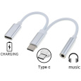 PremiumCord Převodník USB-C na audio konektor jack 3,5mm female + USB typ C konektor pro nabíjení