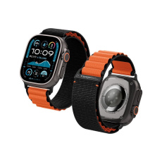 Spigen Fabric Band (hook) řemínek Apple Watch 49/46/45/44mm černý/oranžový Spigen Fabric Band (hook) řemínek Apple Watch 49/46/45/44mm černý/oranžový