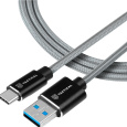 Tactical Fast Rope Aramid Cable USB-A/USB-C 0,3m šedý