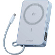 UGREEN Magflow MagSafe/Qi2 powerbanka s USB-C, 10000mAh, světle modrá