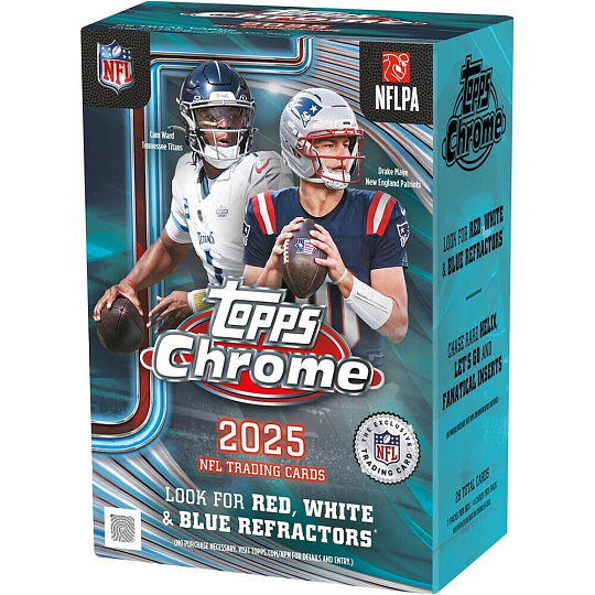 Sběratelské karty Topps 2025 Chrome Football - Value Box