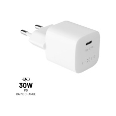 FIXED Mini nabíječka s USB-C výstupem a podporou PD 30W bílá
