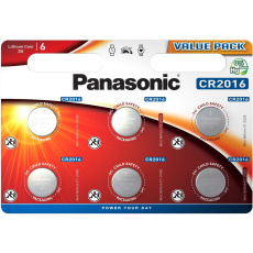 Panasonic CR2016 lithiová baterie, 6 ks