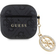 Guess 4G Script PC/PU Charm pouzdro AirPods 4 černé