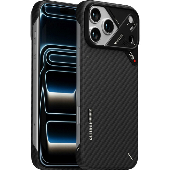 Aulumu A17 Aramid Fiber MagSafe kryt iPhone 17 Pro Max Black Aulumu A17 Aramid Fiber MagSafe kryt iPhone 17 Pro Max Black