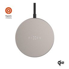 FIXED MagPad Slim MagSafe nabíječka s Qi2, 15W, titanová