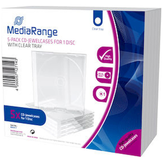 MediaRange 1 CD 10,4mm 5 ks čirý