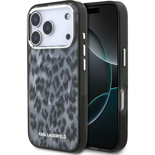 Karl Lagerfeld IML Leopard MagSafe Zadní Kryt pro iPhone 17 Pro šedý Karl Lagerfeld IML Leopard MagSafe Zadní Kryt pro iPhone 17 Pro šedý