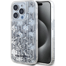 Karl Lagerfeld Liquid Glitter Monogram Gradient zadní kryt pro iPhone 15 Pro bílý