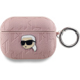 Karl Lagerfeld PU Embossed Karl Head pouzdro AirPods Pro růžové