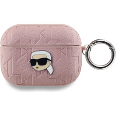 Karl Lagerfeld PU Embossed Karl Head pouzdro AirPods Pro růžové