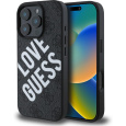 Guess PU Leather 4G Big Love Logo MagSafe kryt iPhone 16 Pro černý