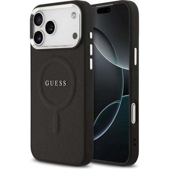 Guess PU Saffiano MagSafe kryt iPhone 17 Pro Max černý