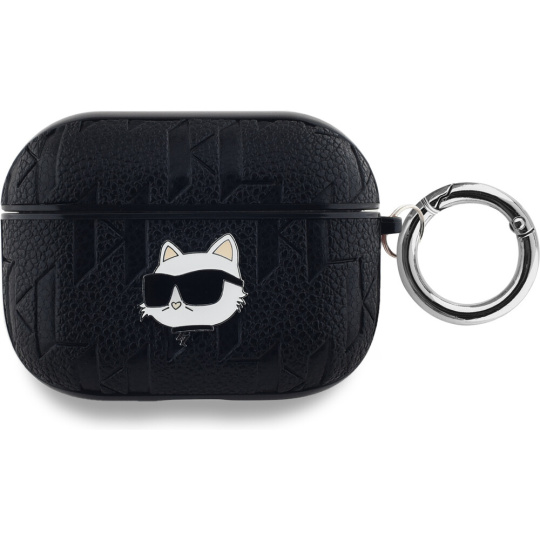 Karl Lagerfeld PU Embossed Choupette Head pouzdro AirPods Pro černé