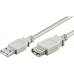 PremiumCord USB-A/USB-A prodlužovací kabel 0,2m šedý
