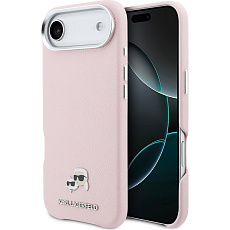 Karl Lagerfeld PU Karl and Choupette Heads Pins MagSafe kryt iPhone Air růžový
