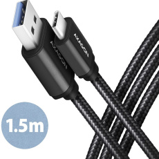 AXAGON kabel USB-C - USB-A 1.5m černý