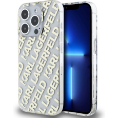 Karl Lagerfeld IML Electroplated Repeated Logo zadní kryt iPhone 15 Pro zlatý