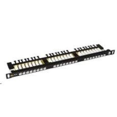 Solarix Patch panel 24xRJ45 CAT6 UTP s vyvazovací lištou černý 0,5U SX24HD-6-UTP-BK