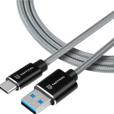 Tactical Fast Rope Aramid Cable USB-A/USB-C 2m šedý