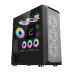 1stCOOL skříň Wind Storm Black MiddleTower ARGB, AU, USB3.0, bez zdroje, RGB fan, průhledná bočnice, černá