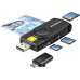 AXAGON CRE-SMP2A, USB-A PocketReader 4-slot čtečka Smart card (eObčanka) + SD/microSD/SIM
