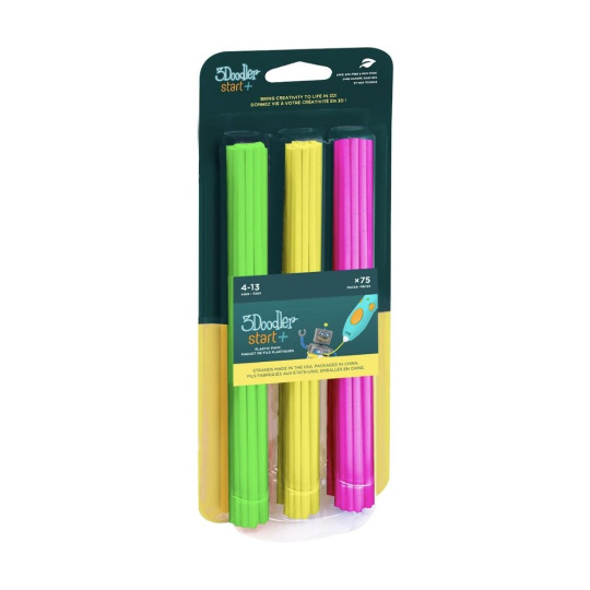 3Doodler náplň ECO-PCL pro 3D pero Start+ 75ks - Neon (zelená, žlutá, růžová)