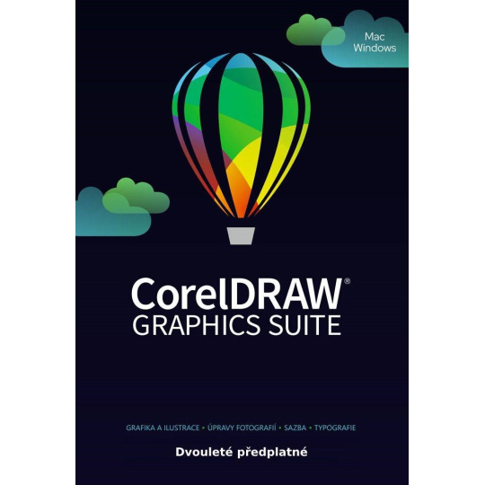 CorelDRAW Graphics Suite 2 roky obnova pronájmu licence (251-2500) EN/FR/DE/IT/SP/BP/NL/CZ/PL