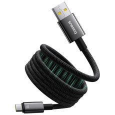 Baseus Tungsten Gold USB-A/USB-C magnetický napájecí kabel 100W 1m černý