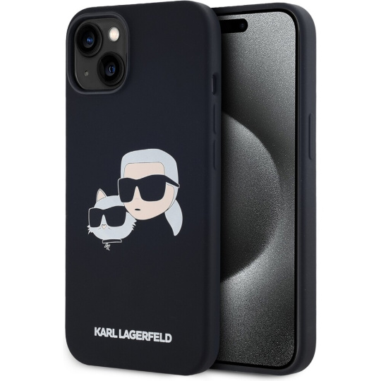 Karl Lagerfeld Liquid Silicone Double Heads Magsafe zadní kryt iPhone 14 černý