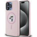 Karl Lagerfeld Liquid Silicone Karl and Choupette Magsafe zadní kryt iPhone 15 Pro růžový