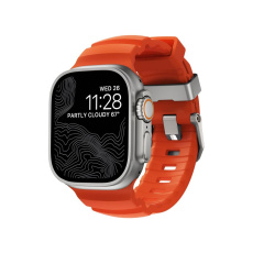 Nomad Rocky Point Band řemínek Apple Watch 49/45/44/42mm stříbrný/oranžový Nomad Rocky Point Band řemínek Apple Watch 49/45/44/42mm stříbrný/oranžový