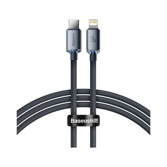 Baseus Crystal Shine Series kabel USB-C/Lightning (20W) 1,2m černý