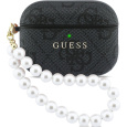 Guess PU 4G Classic Logo Pearl Strap pouzdro AirPods Pro 3 černé