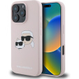 Karl Lagerfeld Liquid Silicone Double Heads MagSafe kryt iPhone 16 Pro Max růžový