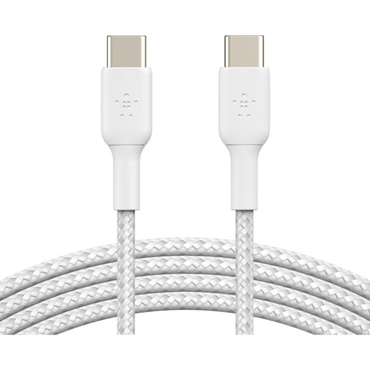 Belkin BOOST Charge Braided USB-C/USB-C odolný kabel, 1m, bílý