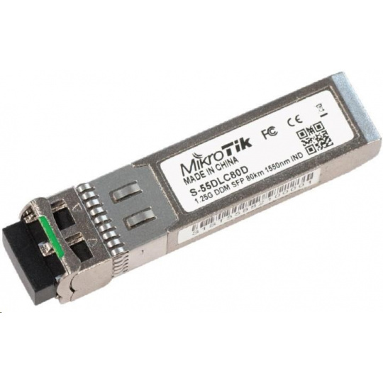 MikroTik SFP (miniGBIC) modul S-55DLC80D, SM, 80km, 1.25G, 1550nm, LC duplexní