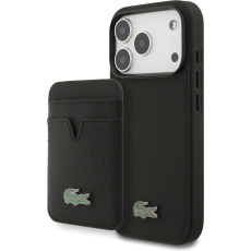 Lacoste Iconic Petit Pique MagSafe kryt + peněženka iPhone 17 Pro černý