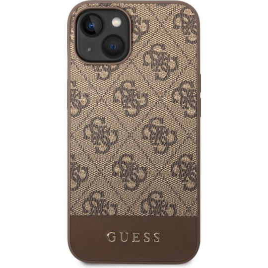 Guess 4G Stripe kryt iPhone 14 hnědý