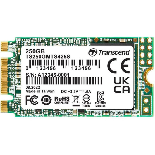 TRANSCEND SSD 425S 250GB, M.2 2242 SSD, SATA3 B+M Key, TLC