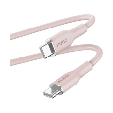 PURO Soft USB-C/USB-C kabel, 1,5 m růžový