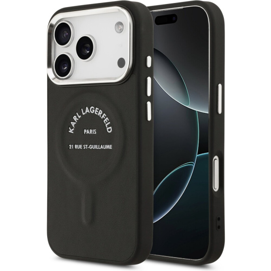 Karl Lagerfeld PU RSG Logo MagSafe kryt iPhone 17 Pro černý