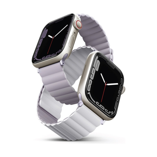 UNIQ Revix oboustranný řemínek pro Apple Watch 42/41/40/38mm Lilac (fialový/bílý)