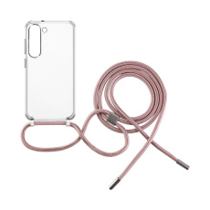 FIXED Pure Neck kryt s růžovou šňůrkou na krk pro Samsung Galaxy S23